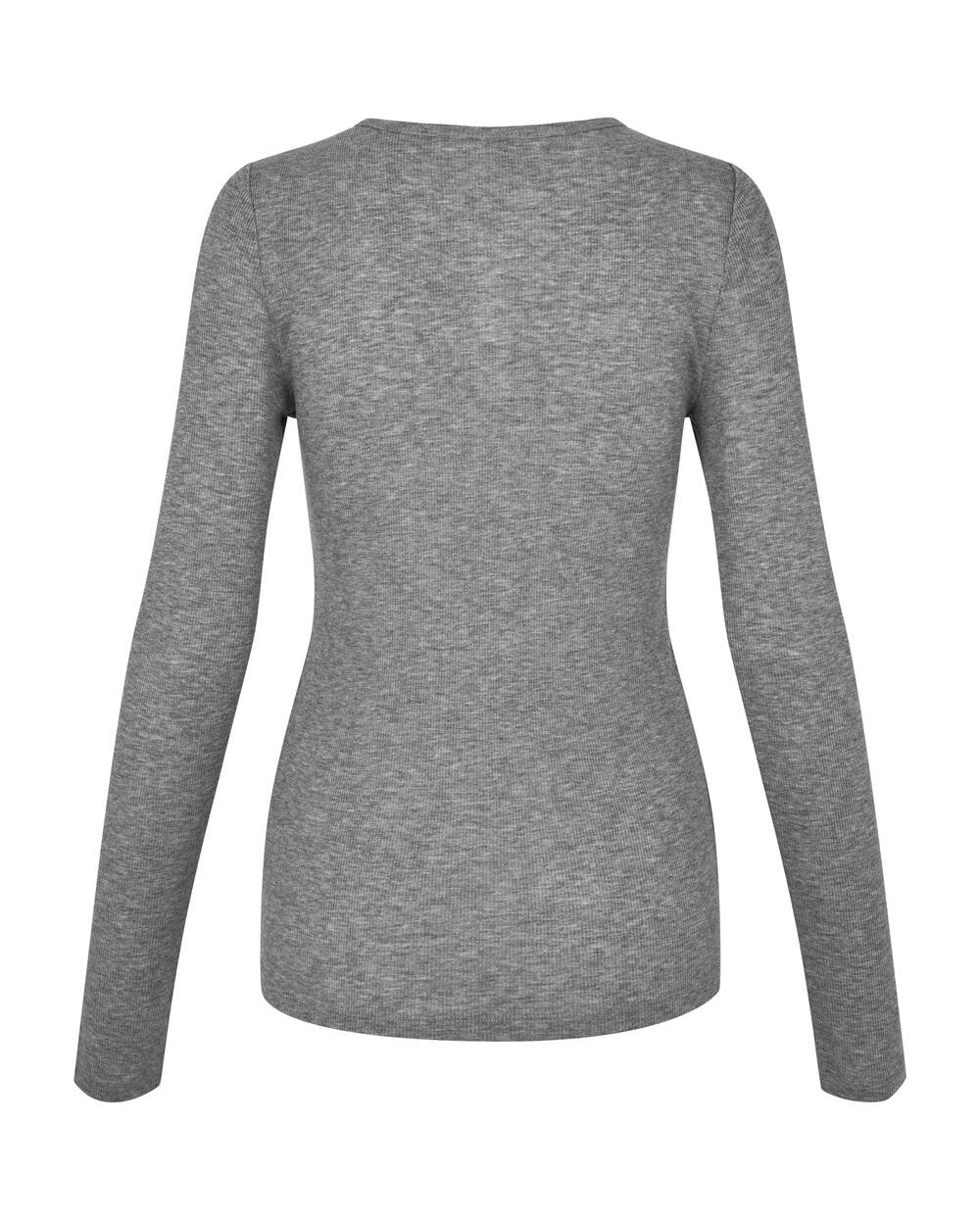 Sadodo langærmet t-shirt - Mid Grey Mel.